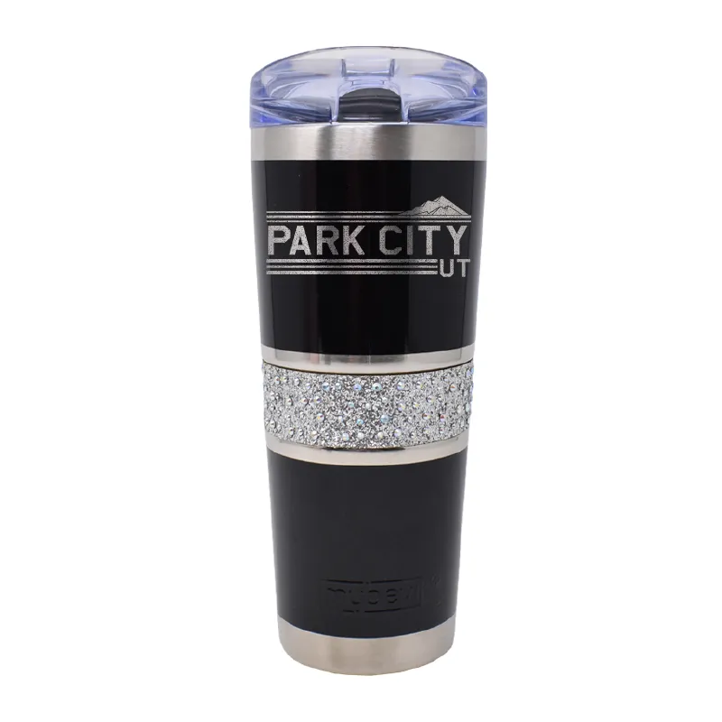 22 OZ BLACK SPARKLE VACUUM INSULATED SPARKLE HOLLYWOOD TUMBLER